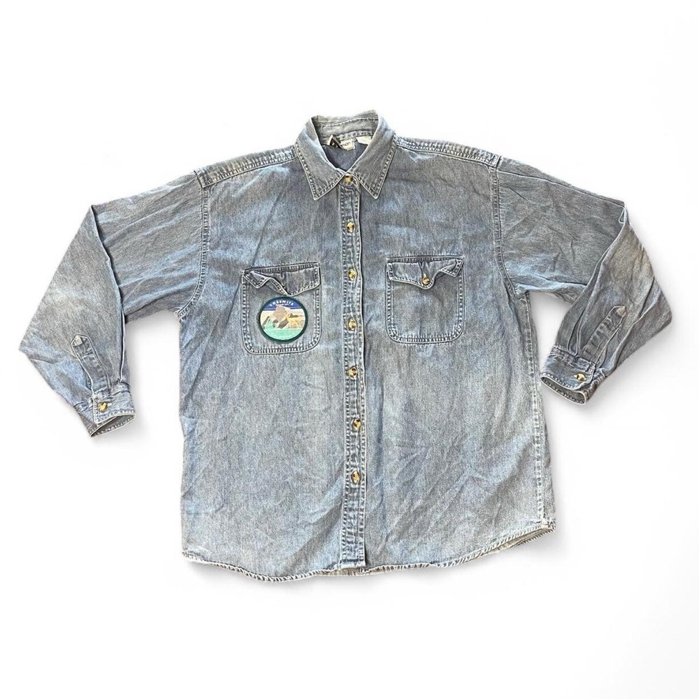 Vintage Denim Button-Up Shirt